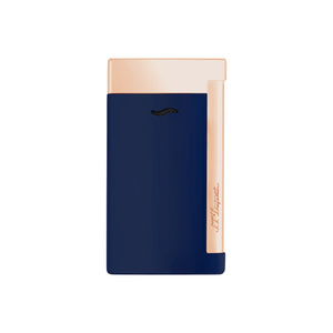 S.T. Dupont Slim 7 Matte Blue and Rose Gold Flat Flame Lighter