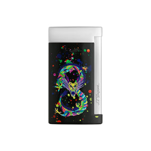 S.T. Dupont Slim 7 Year of the Dragon Black and Chrome Flat Flame Lighter