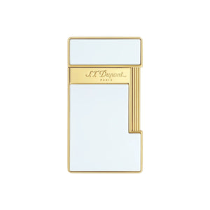 S. T. Dupont Slimmy White Lacquer and Gold Lighter