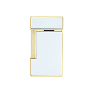 S. T. Dupont Slimmy White Lacquer and Gold Lighter