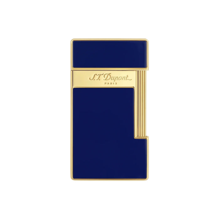 S. T. Dupont Slimmy Blue Lacquer and Gold Lighter