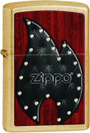 Zippo Leather Flame Gold Dust Lighter