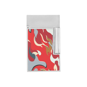 S.T. Dupont Camo Palladium and Red Line 2 Le Grand Cling Flint Lighter