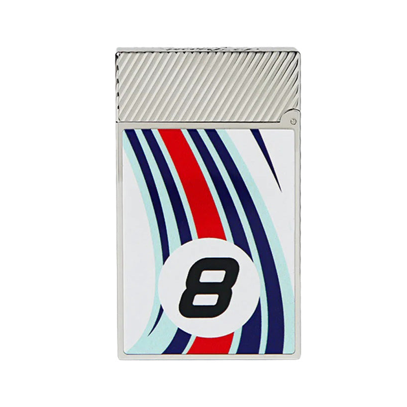 S.T. Dupont Ligne 2 Le Mans Blue and Chrome Flint Lighter Lighters Direct