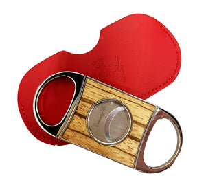 Brizard & Co Double Guillotine Series II Zebrawood and Racing Red Cigar Cutter