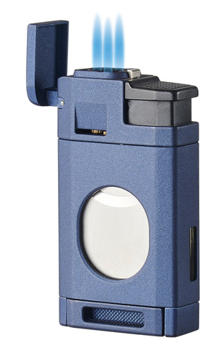 Visol LighCut Blue Triple Torch Flame Lighter and Cigar Cutter