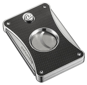 Caseti Dion Black Carbon Fiber Double Guillotine Cigar Cutter