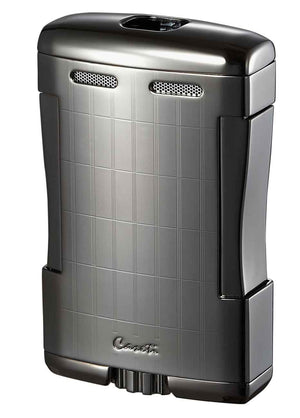 Caseti Sparta Satin Gunmetal Triple Flame Torch Lighter