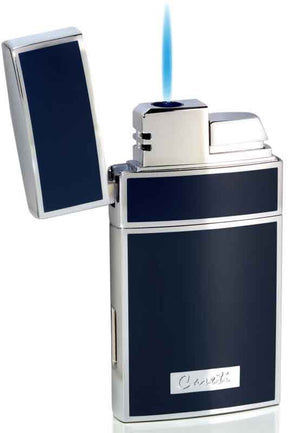 Caseti Troy Blue Lacquer Single Flame Torch Lighter