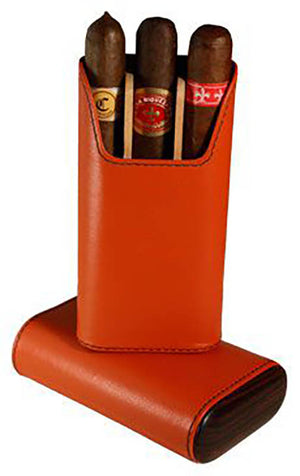 3 Finger Showband Orange Leather Case