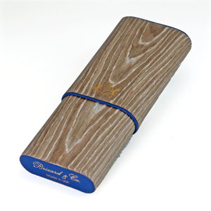 Brizard & Co Showband 3 Bleached Oak & Royal Blue Cigar Case