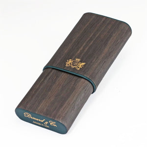 Brizard & Co Showband 3 Gunmetal Ebony & Racing Green Cigar Case