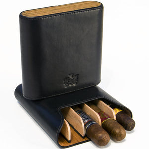 Brizard & Co Showband Sunrise Black and Zebrawood - 5 Cigar Case