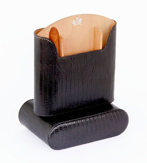 Brizard & Co Travel Humidor - Lizard Pattern Black