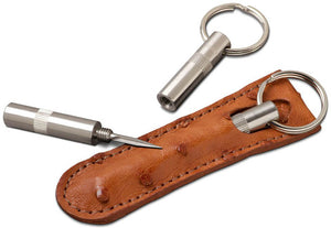 Trilogy Cigar Punch with Brown Textured Leather Pouch