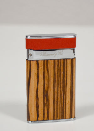 Brizard & Co Zebrawood and Racing Red Two Tone Sottile Lighter