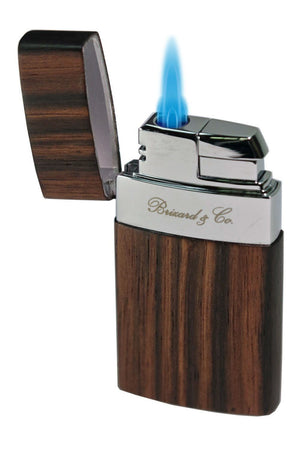 Brizard & Co Venezia Ebony Wood Single Jet Flower Flame Lighter