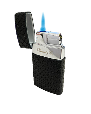 Brizard & Co Venezia Python and Royal Purple Single Jet Flower Flame Lighter