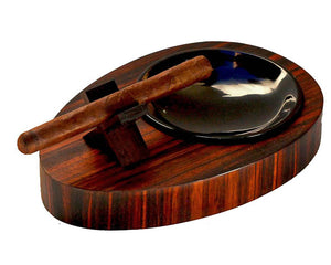 Deck Ebony Wood Single Ashtray