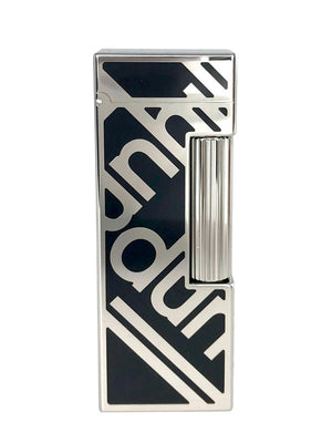 Dunhill Rollagas Canvas Palladium Plated Lighter- Black