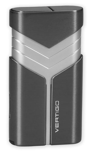 Vertigo Tron Double Torch Lighter - Gunmetal & Brushed Chrome