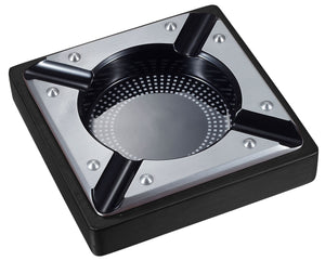 Visol Iris Metal & Wood Cigar Ashtray - Black Matte