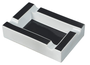 Visol Wesley Black and White Rectangular Cigar Ceramic Ashtray