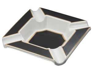 Visol Festus Large Cigar Ashtray - Matte Black & Gold