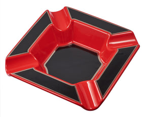 Visol Festus Large Cigar Ashtray - Matte Black and Red