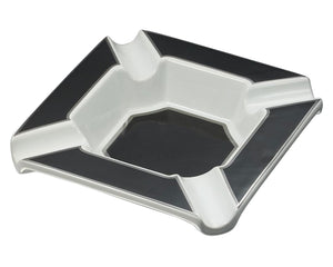 Visol Festus Large Cigar Ashtray - Matte Black & Silver