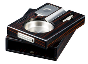 Drawer Single Cigar Iron Wood Finish Ashtray