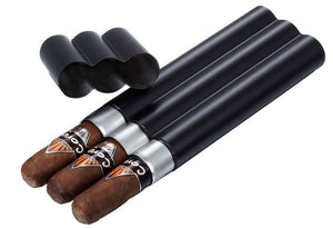 Trilogy Black Matte Cigar Case - 3 Cigars