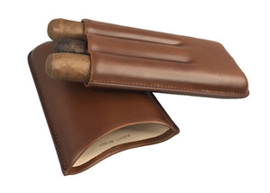 Legend II Brown Genuine Leather Case - 3 Cigars
