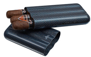 Blue Kevlar and Carbon Fiber Cigar Case - 3 Cigars