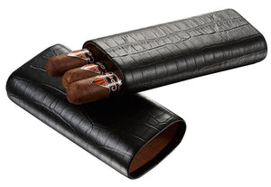 Draco Black Crocodile Finish Cigar Case