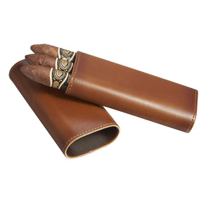 Visol Santa Fe Brown Leather Cigar Case