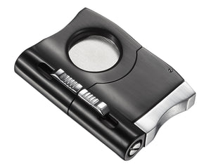 Visol Caracas Matte Black Single Blade Cigar Cutter with Punch