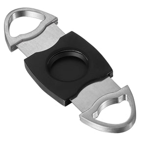 Visol Perfecto Black and Stainless Steel Double Guillotine Cigar Cut