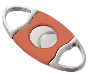 Visol Perfecto Orange and Stainless Steel Double Guillotine Cigar Cutter