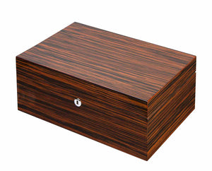 Richardson Ebony Exotic Wood Humidor - Holds 100 Cigars