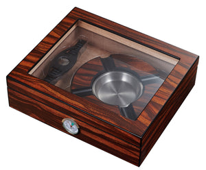 Visol Eiger Desktop Humidor, Ashtray, & Cutter Gift Set