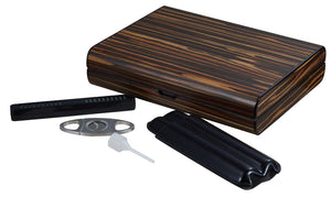 Jerrod Exotic Ebony Cigar Humidor Gift Set
