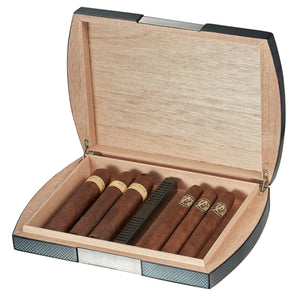 Prosperio Carbon Fiber Cigar Humidor - Holds up to 20 Cigars