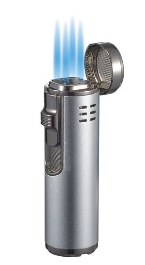 Visol Palisade Quad Flame Cigar Lighter - Silver