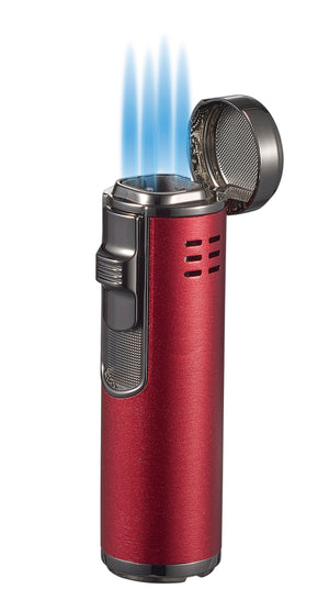 Visol Palisade Quad Flame Cigar Lighter - Red