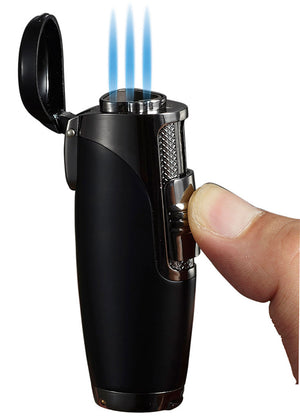 Triad Triple Torch Cigar Lighter - Black