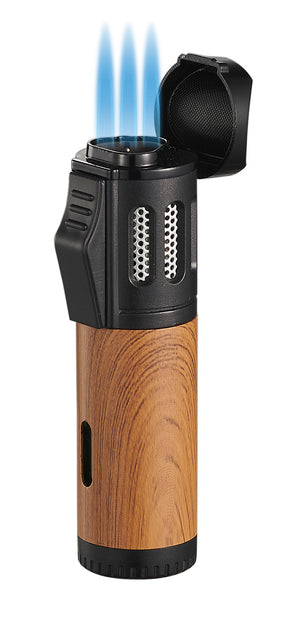 Visol Artemis Triple Torch Cigar Lighter - Wood