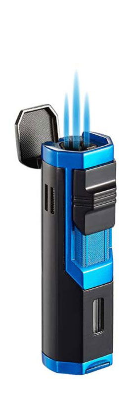 Visol Andes Triple Torch Cigar Lighter - Blue and Black