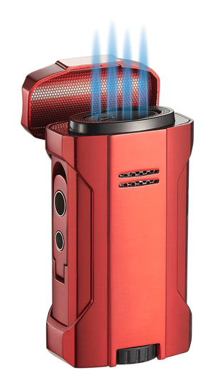 Visol Rhino 2.0 Red Quad Flame Torch Cigar Lighter