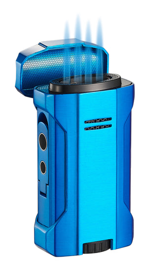 Visol Rhino 2.0 Blue Quad Flame Torch Cigar Lighter